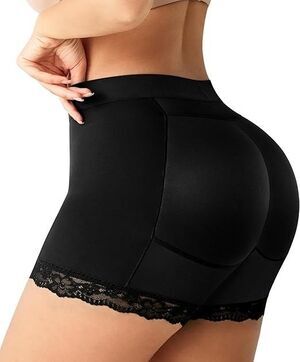 Black Butt Lifting Shapewear Shorts Padded Booty Lifter Lace Hip Enhancer